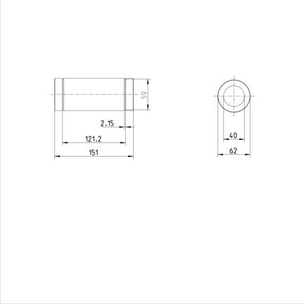 Tuleja toczna standardowa, tandemowa, 40, z dwiema uszczelkami, KBMT-40-DD (R065054000) - Bosch-Rexroth
