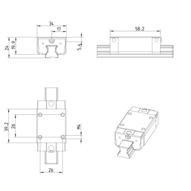 Wózek kulkowy Compact Line, SNS, wielkość konstr. 15, stal CS, dokładność: precyzyjna, KWE-015-SNS-C2-P-1 (R205C12220) - Bosch-Rexroth