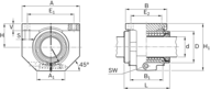 Zestaw linowy, stal, z dwiema uszczelkami, LSGE-M-16-DD (R106621600) - Bosch-Rexroth