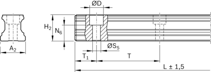Szyna kulkowa, SNS, wielkość konstr. 35, stal CS, normalna dokładność, KSA-035-SNS-N-MA-AK (R160530431) - Bosch-Rexroth