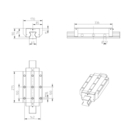 Wózek wałeczkowy, FXS, wielkość konstr. 65, stal CS, superprecyzyjna dokładność, RWA-065-FXS-C2-S-2 (R185462110) - Bosch-Rexroth