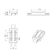 Wózek kulkowy miniaturowy, SLS, wielkość konstr. 12, resist NRII, wysoka dokładność, MWA-012-SLS-C0-H-0 (R044429340) - Bosch-Rexroth