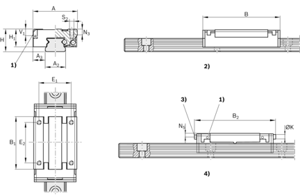 Wózek kulkowy miniaturowy, SLS, wielkość konstr. 15, resist NRII, wysoka dokładność, MWA-015-SLS-C0-H-3 (R044459300) - Bosch-Rexroth