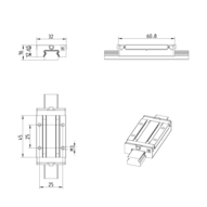 Wózek kulkowy miniaturowy, SLS, wielkość konstr. 15, resist NRII, wysoka dokładność, MWA-015-SLS-C0-H-3 (R044459300) - Bosch-Rexroth