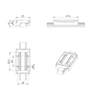 Wózek kulkowy miniaturowy, SLS, wielkość konstr. 12, resist NRII, wysoka dokładność, MWA-012-SLS-C1-H-0 (R044421341) - Bosch-Rexroth