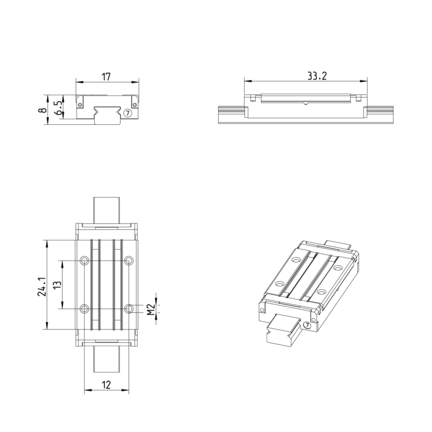 Wózek kulkowy miniaturowy, SLS, wielkość konstr. 7, resist NRII, normalna dokładność, MWA-007-SLS-C0-N-0 (R044479441) - Bosch-Rexroth