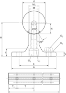 Wał stalowy z zamontowaną podporą wału, stal ulepszona cieplnie, WM-12-AFH2-H7- (R101151201) - Bosch-Rexroth