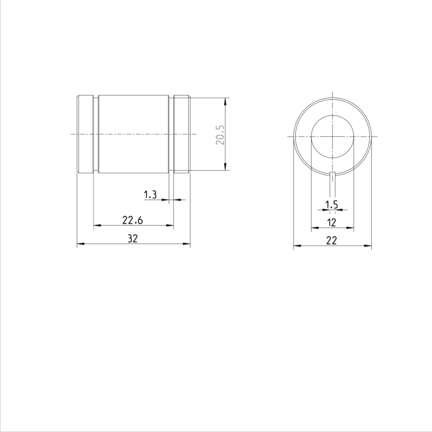 Tuleja toczna standardowa, ustawiana, 12, bez uszczelki, KBM-E-12 (R061001200) - Bosch-Rexroth