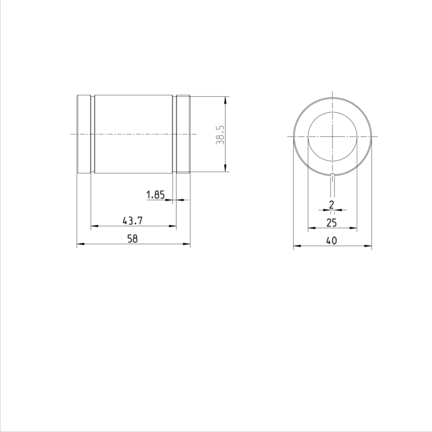 Tuleja toczna standardowa, ustawiana, 25, bez uszczelki, KBM-E-25 (R061002500) - Bosch-Rexroth