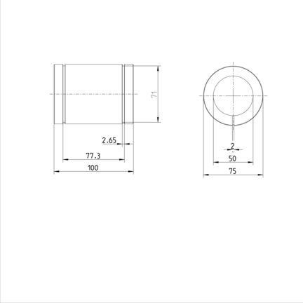 Tuleja toczna standardowa, ustawiana, 50, z dwiema uszczelkami, KBM-E-50-DD (R061205010) - Bosch-Rexroth