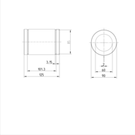 Tuleja toczna standardowa, ustawiana, 60, z dwiema uszczelkami, KBM-E-60-DD (R061206010) - Bosch-Rexroth