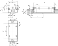 Wózek kulkowy, SLS, wielkość konstr. 45, stal CS, normalna dokładność, bez łańcucha kulkowego, KWD-045-SLS-C1-N-1 (R162341420) - Bosch-Rexroth