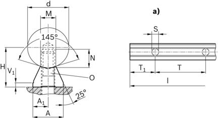 Wał stalowy z zamontowaną podporą wału, stal nierdzewna, WM-25-AE-H7X46- (R101302531) - Bosch-Rexroth