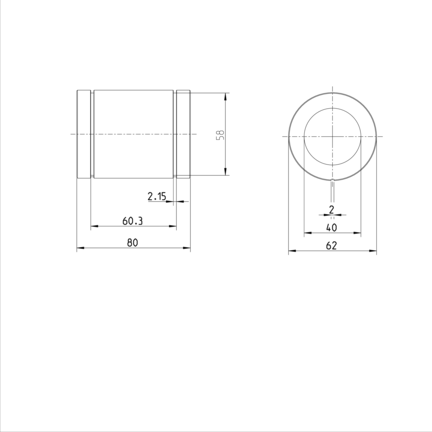 Tuleja toczna standardowa, ustawiana, 40, z uszczelką, KBM-E-40-D (R061104010) - Bosch-Rexroth