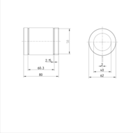 Tuleja toczna standardowa, ustawiana, 40, z uszczelką, KBM-E-40-D (R061104010) - Bosch-Rexroth