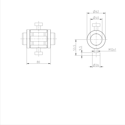 Tuleja toczna momentowa, bez uszczelki, KBDR2-40-WV-600 (R069634080) - Bosch-Rexroth
