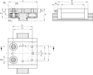 Wózek z rolkami bieżnymi, konstrukcja SNS, wielkość konstr. 52, klasa obciążenia FN, LWA-052-SNS-FN-E-0 (R190215200) - Bosch-Rexroth