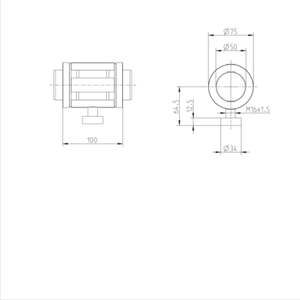 Tuleja toczna momentowa, bez uszczelki, KBDR1-50-WV-2000 (R069605088) - Bosch-Rexroth