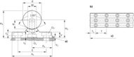 Wał stalowy z zamontowaną podporą wału, stal nierdzewna, WM-30-SFRC-H6X46- (R101203030) - Bosch-Rexroth