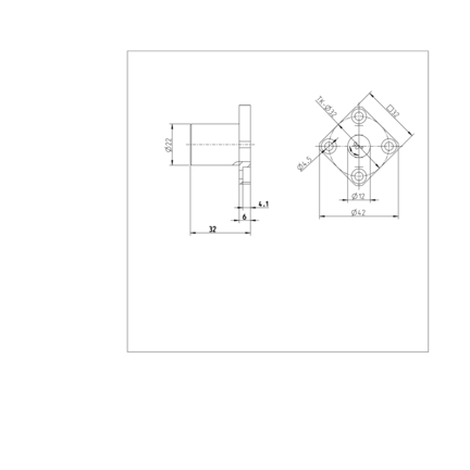 Tuleja toczna kołnierzowa, kołnierz, 12, z dwiema uszczelkami, KBMF-12-DD (R074051200) - Bosch-Rexroth