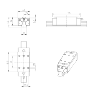 Wózek wałeczkowy, SLH, wielkość konstr. 25, stal CS, precyzyjna dokładność, RWD-025-SLH-C2-P-2 (R18242222X) - Bosch-Rexroth
