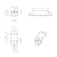 Wózek wałeczkowy, SLH, wielkość konstr. 25, stal CS, precyzyjna dokładność, RWA-025-SLH-C3-P-2 (R182423216) - Bosch-Rexroth