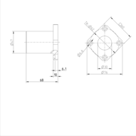 Tuleja toczna kołnierzowa, kołnierz, 30, z dwiema uszczelkami, KBMF-30-DD (R074053000) - Bosch-Rexroth