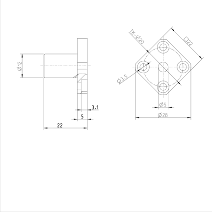 Tuleja toczna kołnierzowa, kołnierz, 5, z dwiema uszczelkami, KBMF-5-DD (R074050500) - Bosch-Rexroth
