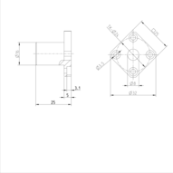 Tuleja toczna kołnierzowa, kołnierz, 8, z dwiema uszczelkami, KBMF-8-DD (R074050800) - Bosch-Rexroth