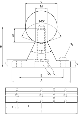 Wał stalowy z zamontowaną podporą wału, stal nierdzewna, WM-40-AF2-H6X90- (R101454020) - Bosch-Rexroth
