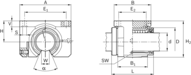 Zestaw linowy, stal, z dwiema uszczelkami, LSGOE-M-40-DD (R106824000) - Bosch-Rexroth