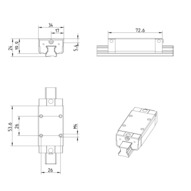 Wózek kulkowy Compact Line, SLS, wielkość konstr. 15, stal CS, dokładność: normalna (luz), KWE-015-SLS-C0-N-1 (R205D19420) - Bosch-Rexroth