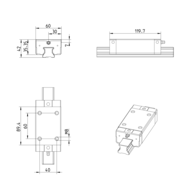 Wózek kulkowy Compact Line, SLS, wielkość konstr. 30, stal CS, dokładność: precyzyjna, KWE-030-SLS-C2-P-1 (R205D72220) - Bosch-Rexroth