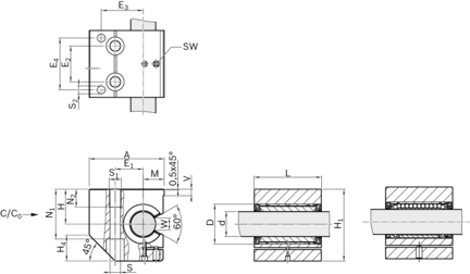 Zestaw liniowy, aluminium, z dwiema uszczelkami, LSAS-M-25-DD (R107122500) - Bosch-Rexroth