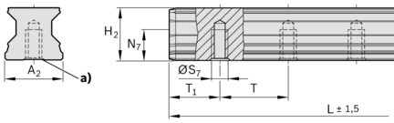Szyna wałeczkowa, SNS, wielkość konstr. 65, stal CS, wysoka dokładność, RSA-065-SNS-H-MB-00 (R180760331) - Bosch-Rexroth
