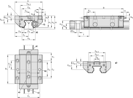 Wózek wałeczkowy, FLS, wielkość konstr. 55, stal CS, precyzyjna dokładność, RWD-055-FLS-C3-P-2 (R18535322X) - Bosch-Rexroth