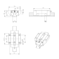 Wózek wałeczkowy, FNS, wielkość konstr. 25, resist CR, powłoka, wysoka dokładność, RWD-025-FNS-C2-H-2 (R18512237X) - Bosch-Rexroth