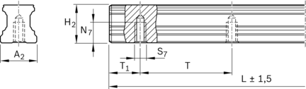 Szyna kulkowa, SNS, wielkość konstr. 25, stal CS, superprecyzyjna dokładność, KSA-025-SNS-S-MB-00 (R160720131) - Bosch-Rexroth
