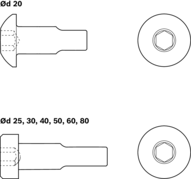 Śruba centrująca, M8, M8X22,8 - 8.8-TUFLOK& (R342700509) - Bosch-Rexroth