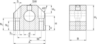Kozioł wału (wspornik wału tylnego), aluminium, 16-FO, WBA-16-FO (R105701600) - Bosch-Rexroth