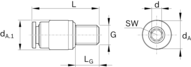 Przyłącze wtykowe, proste, M6 - D4 (R341707509) - Bosch-Rexroth