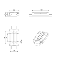 Wózek kulkowy miniaturowy, BLS, wielkość konstr. 9, resist NRII, normalna dokładność, MWA-009-BLS-C0-N-3 (R044189401) - Bosch-Rexroth