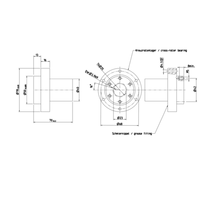 Tuleja toczna momentowa, 4-LR-25, z dwiema uszczelkami, KBDR4-LR-25DD (R072722500) - Bosch-Rexroth