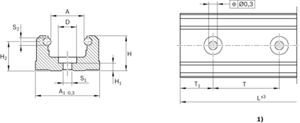 Szyna z rolkami bieżnymi, UNH, wielkość konstr. 20, aluminium-NRII, standardowe otwory, 20 U (R192311931) - Bosch-Rexroth