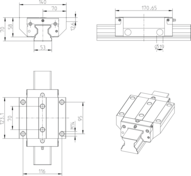 Wózek wałeczkowy, FNS, wielkość konstr. 55, stal CS, superprecyzyjna dokładność, RWD-055-FNS-C3-S-2 (R18515312X) - Bosch-Rexroth