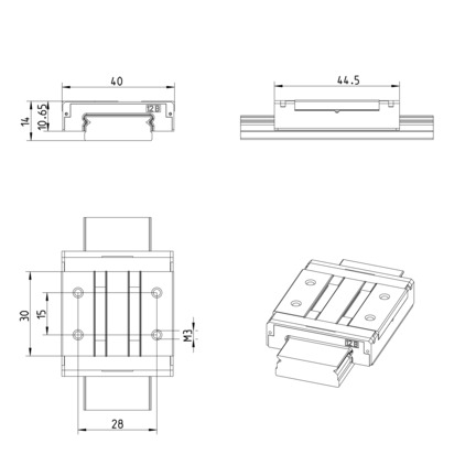 Wózek kulkowy miniaturowy, BNS, wielkość konstr. 12, resist NRII, precyzyjna dokładność, MWA-012-BNS-C1-P-3 (R044321200) - Bosch-Rexroth