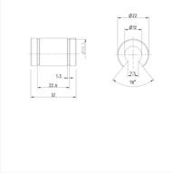 Tuleja toczna standardowa, otwarta, 12, bez uszczelki, KBM-O-12 (R063001200) - Bosch-Rexroth