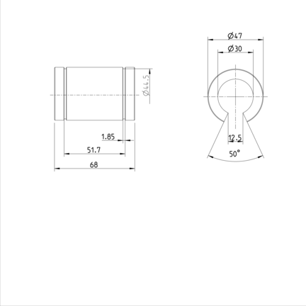 Tuleja toczna standardowa, otwarta, 30, bez uszczelki, KBM-O-30 (R063003000) - Bosch-Rexroth
