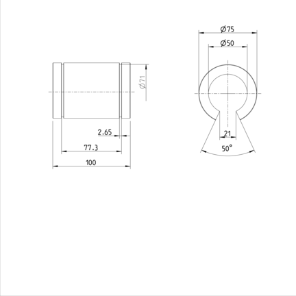 Tuleja toczna standardowa, otwarta, 50, bez uszczelki, KBM-O-50 (R063005000) - Bosch-Rexroth