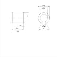 Tuleja toczna standardowa, otwarta, 50, bez uszczelki, KBM-O-50 (R063005000) - Bosch-Rexroth